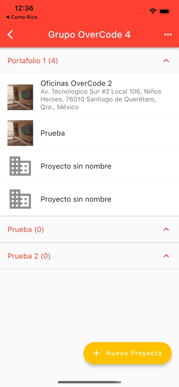 Pantalla de Aplicación Móvil y Web para RoofMaster® – Monitoreo y Gestión de Proyectos de Techos Industriales
